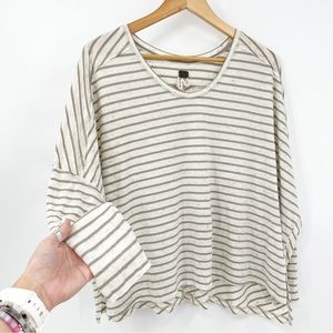 We The Free Pandora Tee Striped V-Neck Women's Top